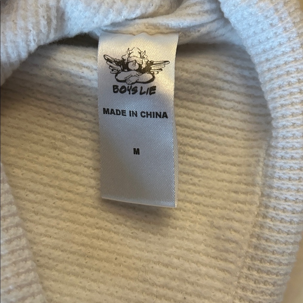 Boys Lie White Ribbed Knit Sweater - Picture 3 of 6